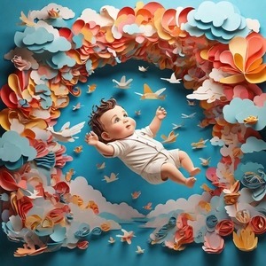 les meilleures couches pour bébé ; bébé qui vole dans le ciel ; confort