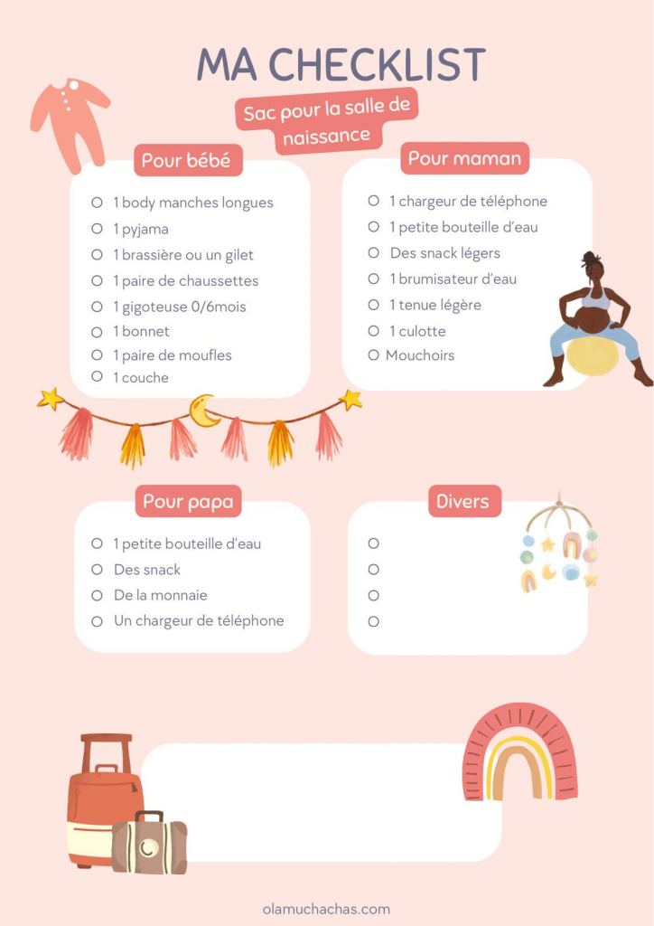 checklist maternite maman salle de naissance bebe papa 3