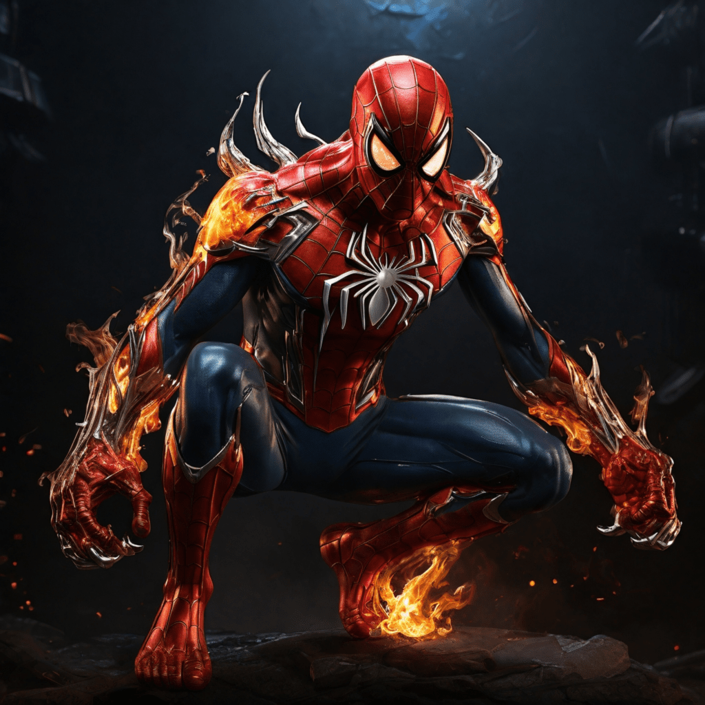 coloriage spiderman à imprimer fight black and white color fire