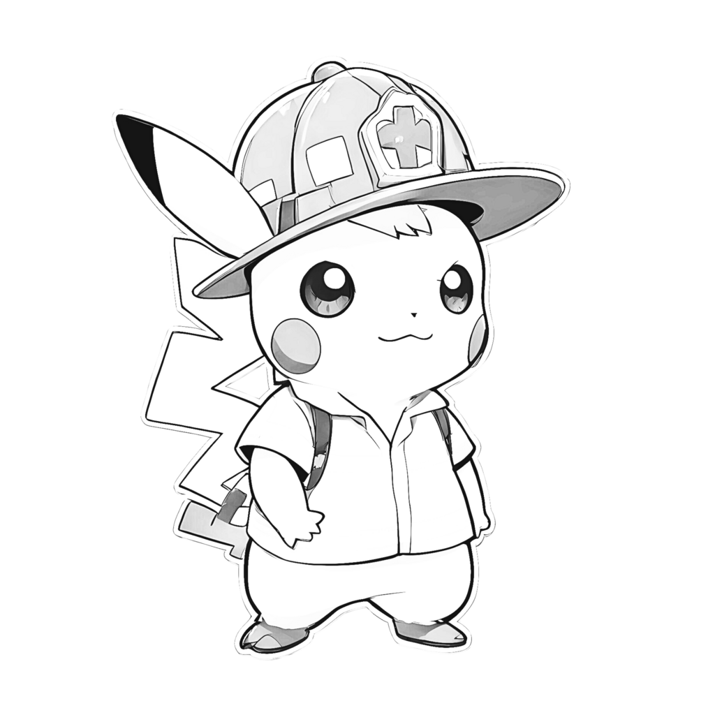 pikachu pompier mignon en noir et blanc, coloriage pokemon, dessin pokémon, dessin pokémon facile pokemon coloriage, dessins pokémon facile, coloriage pokemon à imprimer, coloriage pokemon à imprimer pdf, gratuit, coloriage à imprimer pokemon,dessin de pokémon, dessin pokémon à imprimer, imprimer dessin pokémon, pokémon dessin, dessin facile de pokémon, dessin de pokémon à imprimer, dessins de pokémon facile