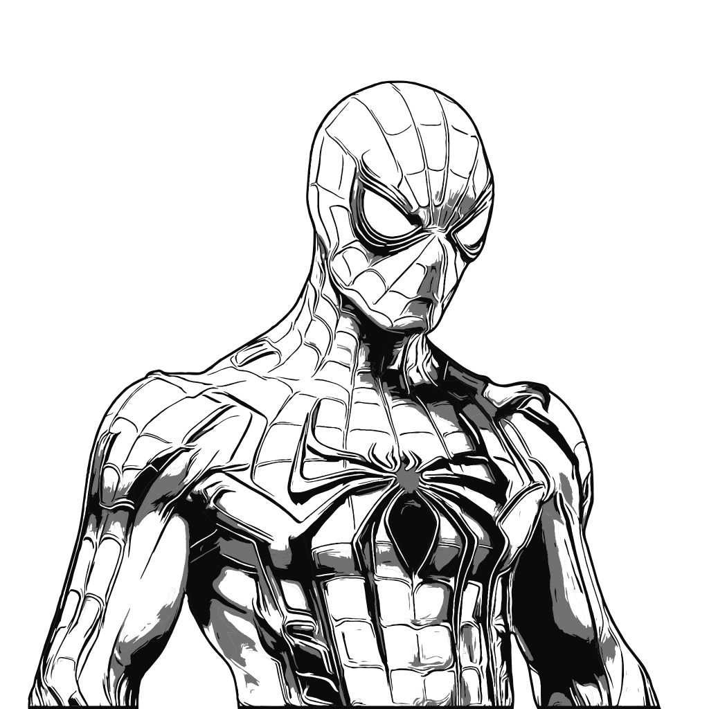 coloriage spiderman à imprimer fight black and white color
