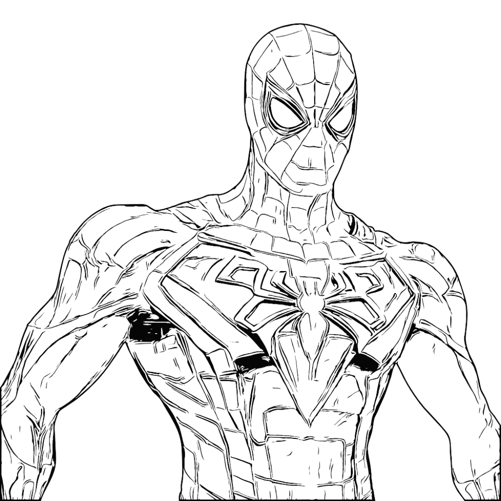 coloriage spiderman à imprimer black and white color pdf marvel superman