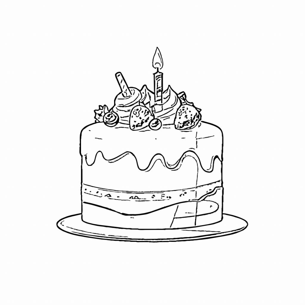 gateau bebe 1 an, gateau anniversaire garcon, coloriage
