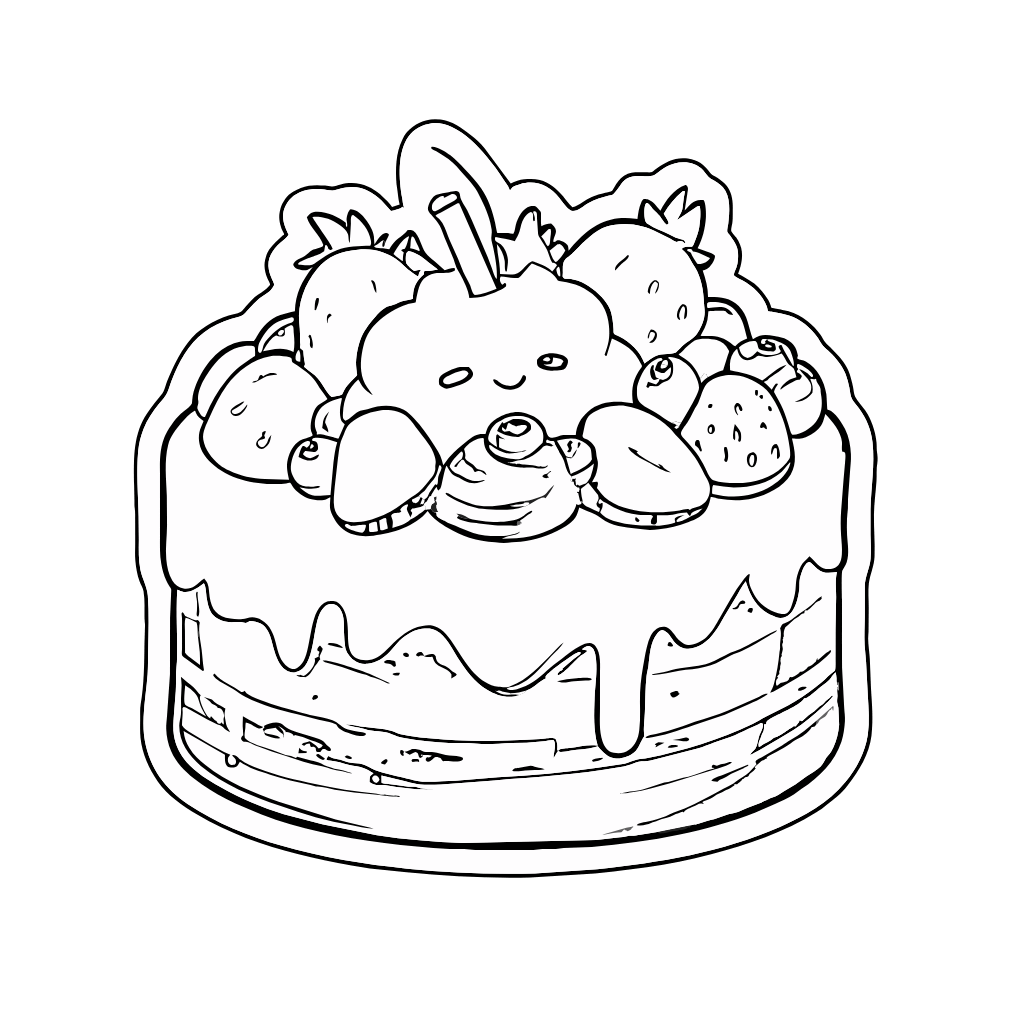 gateau bebe 1 an, gateau anniversaire garcon, coloriage