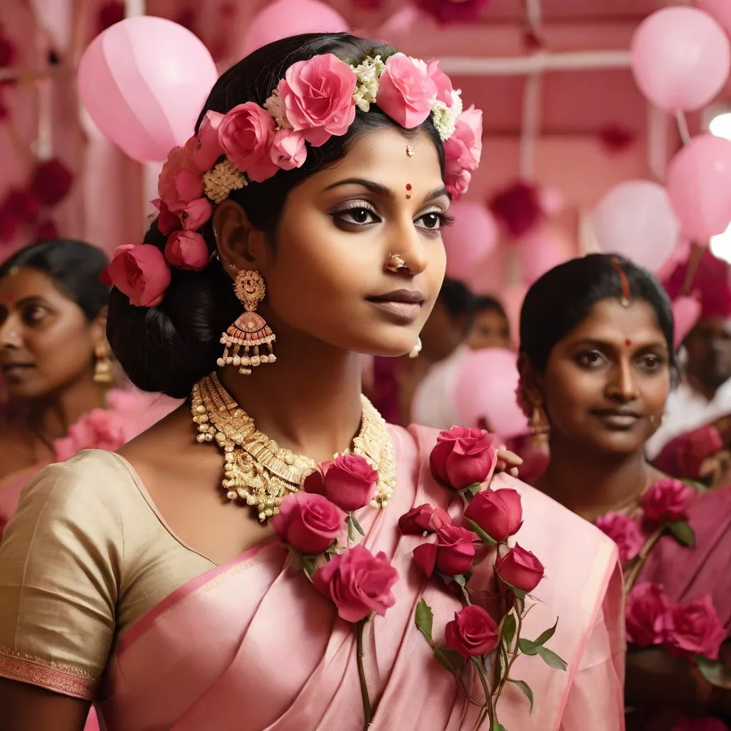 Default valaikappu party flowers women rose tones 2
