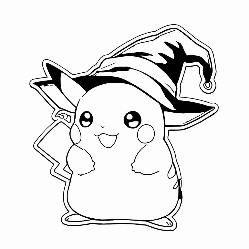 olamuchachas coloriage dessin halloween pikachu noir et blanc imprimer