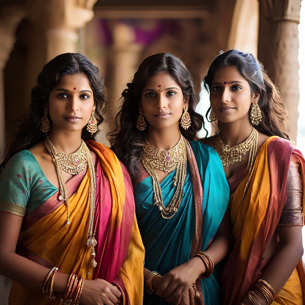 olamuchachas valaikappu illustration femmes sarees sari